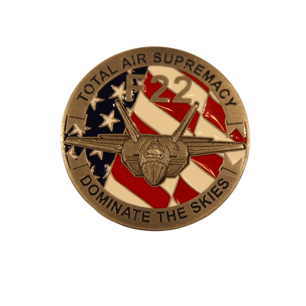U.S Air Force F22 Total air supremacy Dominate The Skies Raptor Challenge Coin